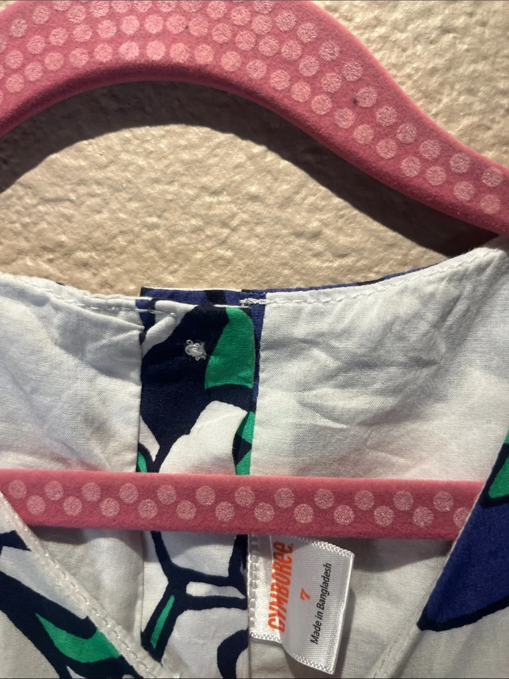 Gymboree Girl’s Cotton Floral Grosgrain Ribbon Dress Size 7